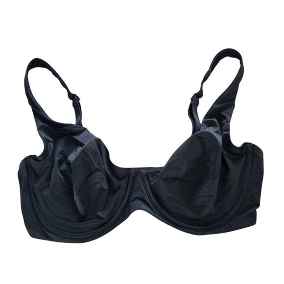 Cuup The Scoop Bra Women's 36D Black Unlined Underwire Adjustable Straps Stretch - Picture 1 of 5